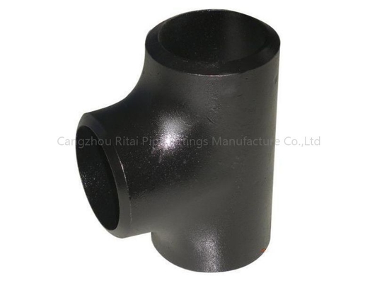 SS400 Tee Fitting Pipa Lurus ASTM A234 WPB Carbon Steel MS Equal EN10253