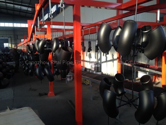 ASTM A234 WPB Carbon Steel Welded Pipe Fittings Sch 40 Sch 80 90 Derajat Hitam