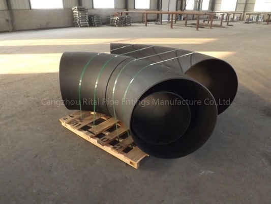 ASTM B16.9 Siku Pipa Besar Baja Karbon Bulat Miring Berakhir 90 Derajat Siku Fitting