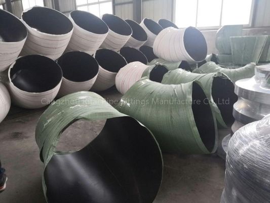 ASTM 1200 NB Pipa Besar Siku Radius Pendek 45 Derajat BW Baja Karbon Diameter Besar