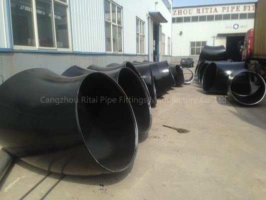 ASTM B16.9 Siku Pipa Besar Baja Karbon Bulat Miring Berakhir 90 Derajat Siku Fitting