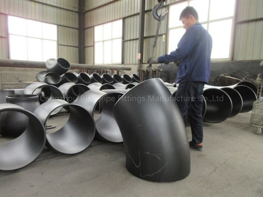 ASTM 1200 NB Pipa Besar Siku Radius Pendek 45 Derajat BW Baja Karbon Diameter Besar